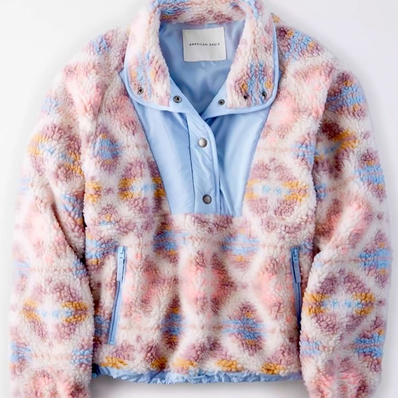 American Eagle Outfitters Jackets & Blazers - AE Printed Sherpa Pullover Jacket | Clothes, Lounge wear size XL